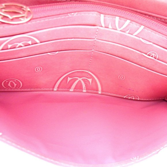 Cartier Purse Happy Birthday pink enamel leather Auth used T17526 - Picture 9 of 9